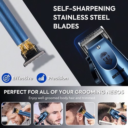 Professional Hair Clippers Cordless Trimmer Beard Cutting Machine Barber Set - Picture 9 of 17