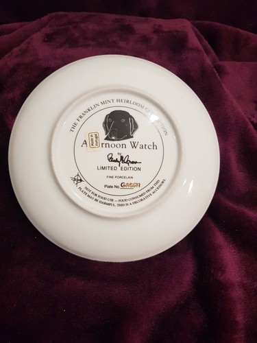 Chestnut Colour Labrador "Afternoon Watch" Collector Plate Franklin Mint Ltd - Picture 3 of 4
