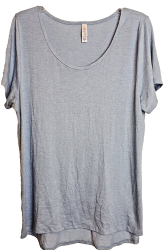 LuLaRoe Shirt XL Relaxed Damen Tunika Blau H-iLow Saum Stretch Kurzarm #B-1