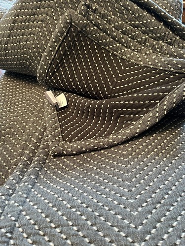KING 108X96 INCHES CATALINA CHARCOAL COVERLET 100% COTTON ANNE SELKE - Picture 7 of 11
