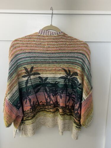 Cardigan maglione Anthropologie Pilcro Barbacoa palma tramonto XL spiaggia nuovo con etichette - Foto 3 di 11