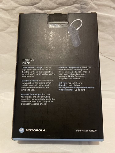 Motorola Universal Bluetooth Headset H270 New In Sealed Package - Zdjęcie 5 z 5