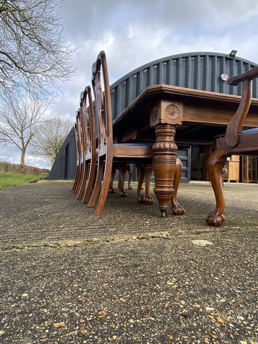 Set of Six Large Antique Chippendale Style Mahogany Dining Chairs Inc 2 Carvers - Picture 11 of 12