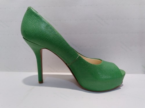 Damen NINE WEST High Heels Plateau Pumps GRÜN Strukturleder Gr. 5 NEU! - Bild 12 von 24