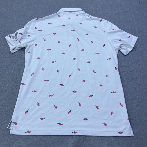 Johnnie-O Polo Shirt Men's L White Sunshade Prep-Formance AOP Print Beach Golf* - Picture 12 of 13