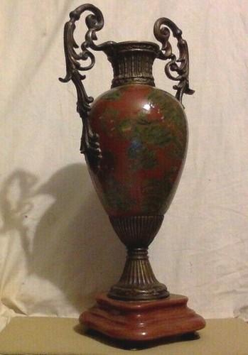 1846 Asian Urn. Multi Color Painted Pictorial on Porcelain. 19". Castillian - Picture 2 of 8