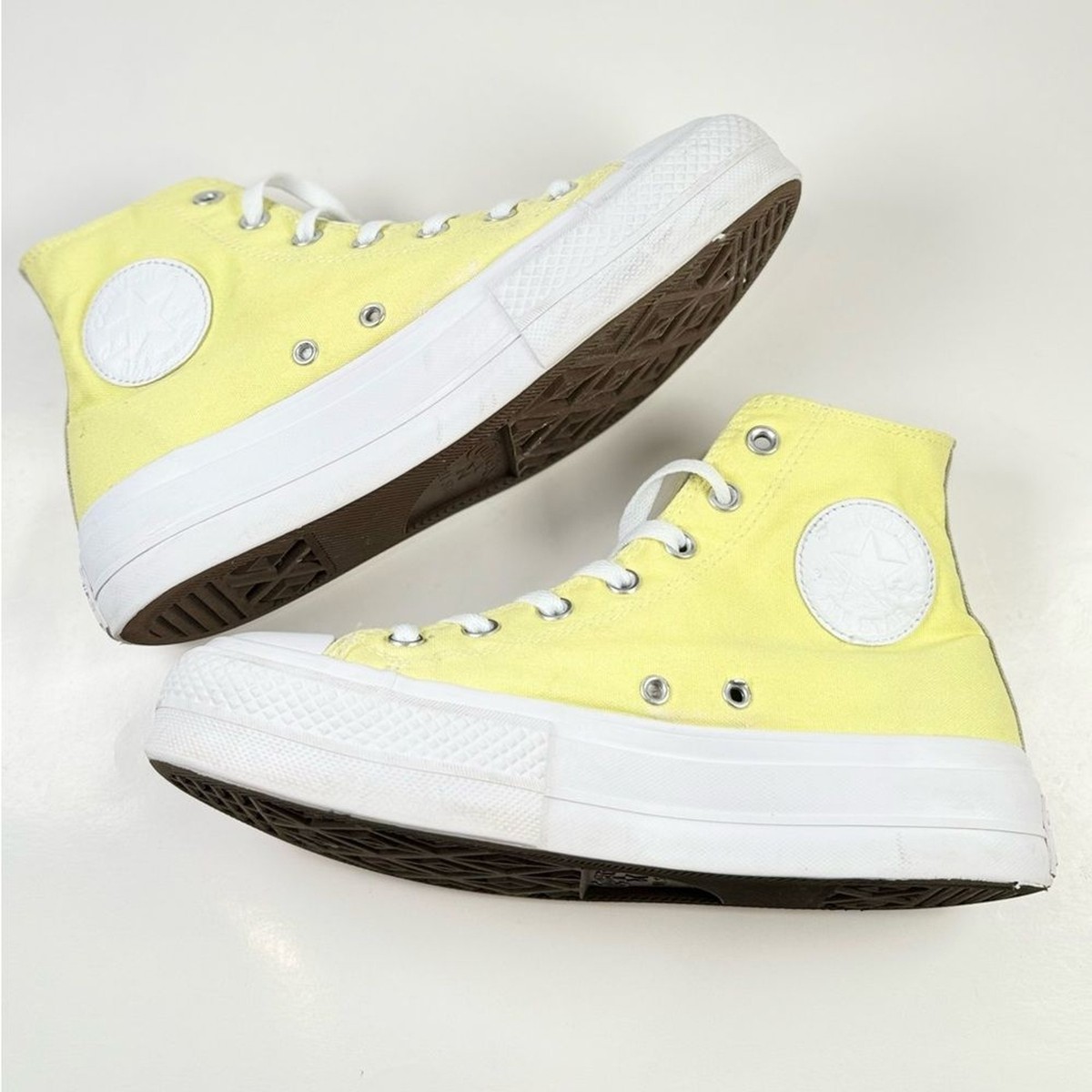 国内配送 CONVERSE ALL STAR LIGHT PLTS II HI YELLOW Converse Chuck Taylor All Star Hi Lift Hybrid Texture