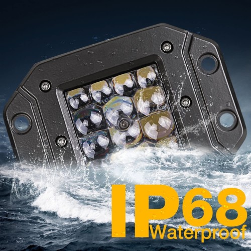 2x 5" Flush Mount LED Work Light Bar Spot Flood Rear Bumper Reverse Pods +Wiring - Picture 6 of 12