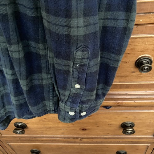 GAP Mens Black Watch Plaid Long Sleeve Button Up Flannel Shirt Size Large - Picture 3 of 5