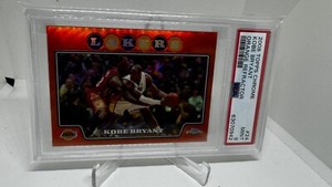 KOBE BRYANT 2008/09 TOPPS CHROME W/ LEBRON #24 ORANGE REFRACTOR SP #/499 PSA 9