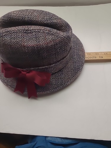 PENDLETON 100% Virgin Wool Men's Fedora Hat Grey Tweed Size 7 3/8 USA VTG  - Picture 9 of 12