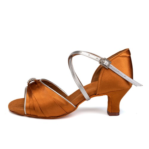 Mujeres Zapatos de Baile Latino 5/7.5/8.5cm Tacón Damas Salón Salsa Tango Zapatos Seda - Imagen 17 de 31