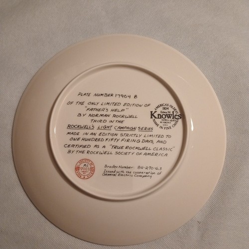 FATHER'S HELP - Placa de Coleccionista Edición Limitada - Norman Rockwell 1983 #17904 B - Imagen 2 de 9