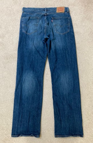 LEVIS JEANS Mens W 35 X L 33 Straight Blue 751 Denim Jeans Worn - Picture 13 of 20