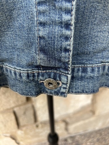 Denim Jacket Monroe & Main Large Blue Embroidered Silver Tone Stud Accents EC - Picture 14 of 14