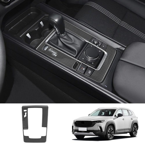 Cubierta de panel de cambio de marchas negro de fibra de carbono para Mazda CX-50 2023-2024 - Imagen 4 de 15