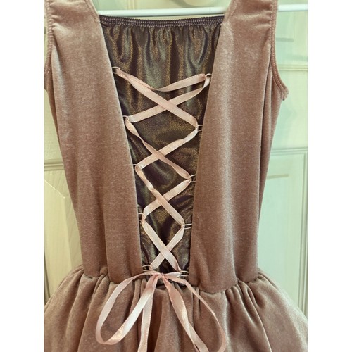 Ballet Dress Tutu Flower Girl Costume Velvet Lace Up Back Pink Size Medium - Picture 7 of 18