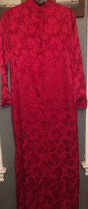 2 Slits Vintage 100/% Silk XS Long Floral Tunic