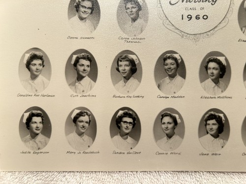 De colección. Foto Union Hospital Escuela de Enfermería Terre Haute EN clase de 1960 con identificación - Imagen 4 de 7