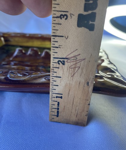 2 VINTAGE 1950's MID CENTURY MODERN CALIFORNIA POTTERY Brown ASHTRAY CALIF EA-10 - Picture 9 of 10