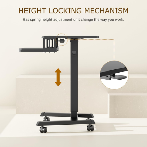 ERGOMAKER Höhenverstellbarer Schreibtisch Stehpult Mit Tastaturablage, 65×45Cm M - Bild 6 von 6