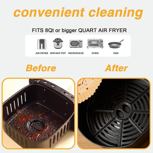 Air Fryer Paper Liners 9Inch, 100PCS Non-Stick Parchment Paper,Oil Resistant,Dis - Picture 3 of 12