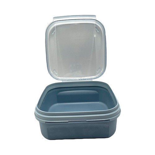 Tupperware Vintage #1619-4 Blue Modular Mates 5 Cup 1.2L Square Hinged Flip Lid - Picture 8 of 9