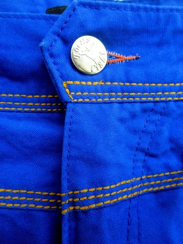 FOCUS..BLUE..AMBER STITCHING..COTTON..SHORTS..NEW..MED - Picture 3 of 6