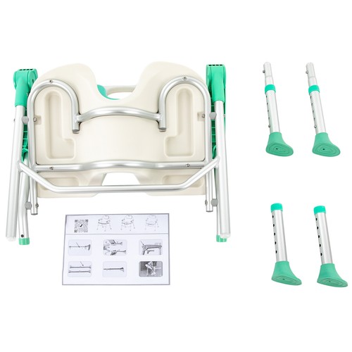 Shower Chair 350lbs with Backrest Armrests Bath Seat Height Adjustable Chair - Picture 19 of 23