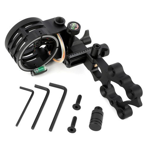 Mira de arco compuesta 5 pines micro ajustable 4X 6X 8X lente tiro con arco caza derecha izquierda - Imagen 15 de 16