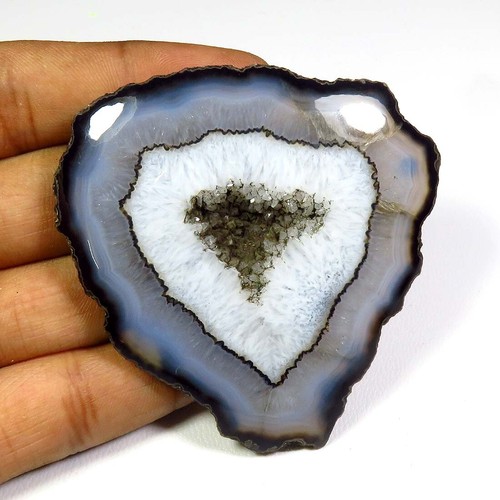 Geoda druzy rebanada natural ágata cabujón rebanada de color negro ágata piedra preciosa BS-E - Imagen 23 de 195