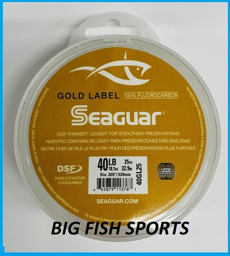 SEAGUAR GOLD LABEL FLUOROCARBON Leader 25YD YARDS PICK YOUR SIZE! SHIP TODAY! - Picture 12 of 15