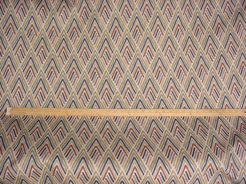 2-1/8Y Threads ED75041 Vista Linen Navy Printed Chevron Linen Upholstery Fabric - Picture 2 of 5