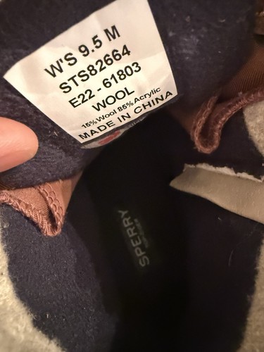 Women's Sperry Maritime Repel Wool Snow Boots Tan Navy STS82664 Size 9.5 - Picture 11 of 12