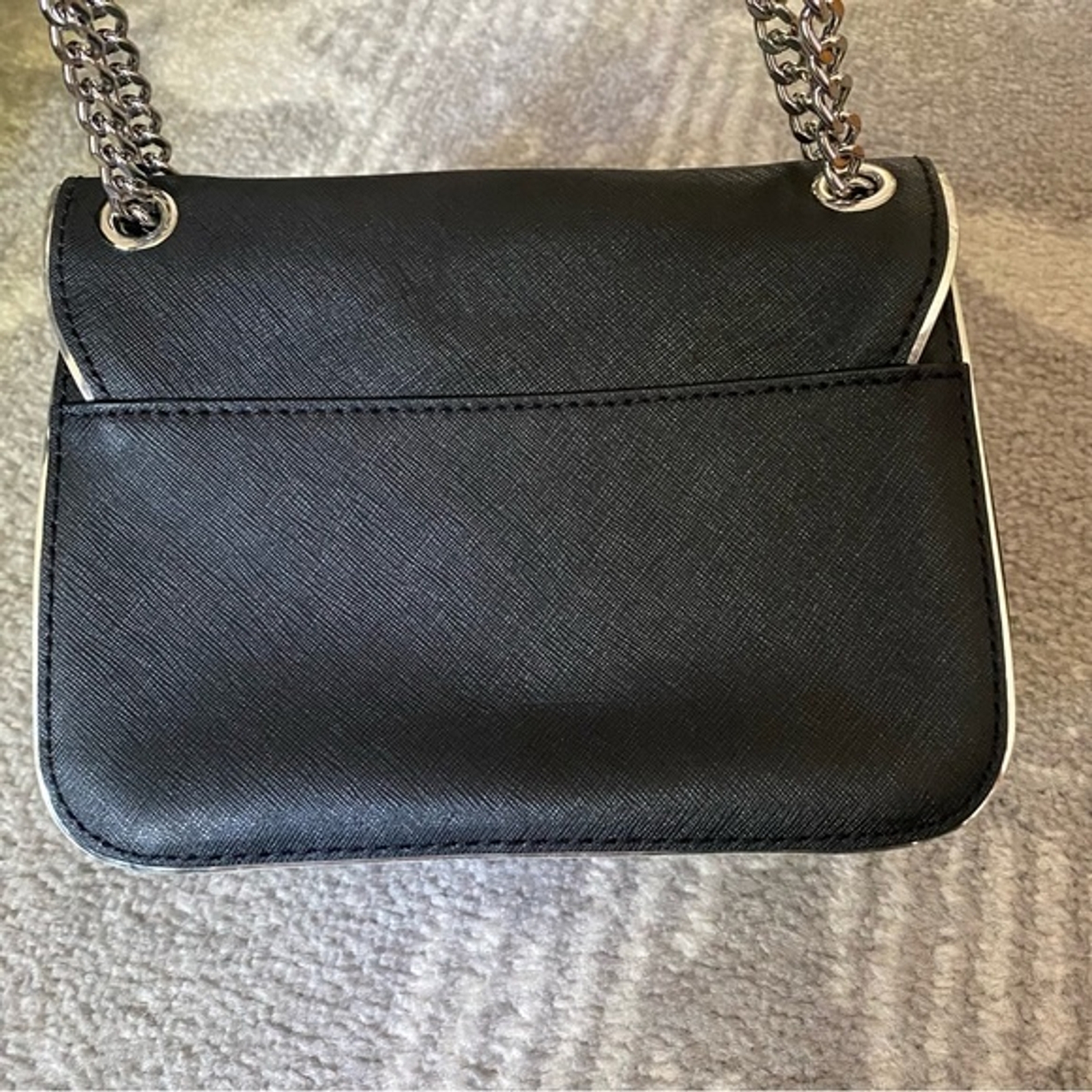 Michael Kors Sloan Specchio Silver Black Saffiano Leather