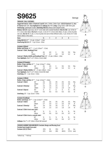 SIMPLICITY 9625 TODDLERS TULLE COSTUME Sewing Pattern Ghost Pumpkin Witch Lolly - Picture 2 of 6