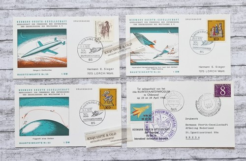 10 Stk Raketenpost Raumfahrt Deutschland Niederlande USA Ganzsache Briefmarke - Bild 4 von 7