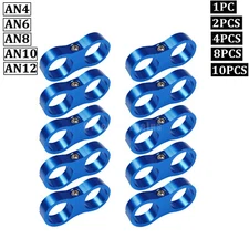 Hose Separator Fuel line Fitting Adapter 4AN 6AN 8AN 10AN 12AN Mounting Clamps