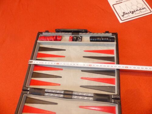 Backgammon im kleinen Kunstleder Koffer Reise Set griffige Steine 28 x 20,5 cm - Bild 8 von 16