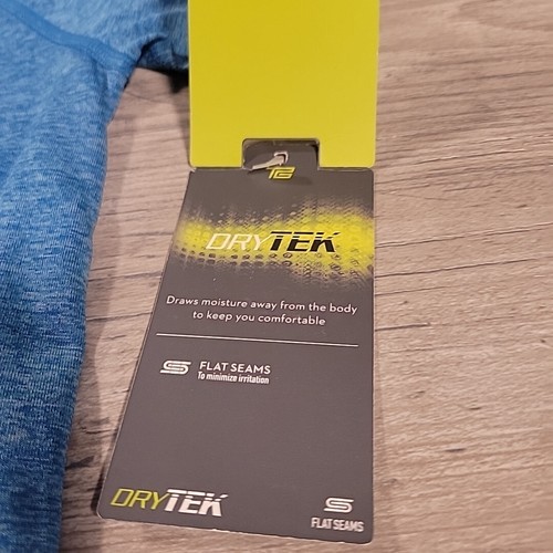 Tek Gear Top - Drytek Mesh Stripe on Back - Blue - V Neck - Sz S NWT - Picture 4 of 7