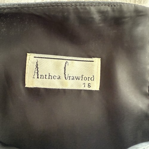 Anthea Crawford Dress Size 14/16 Black Midi Linen Blend Vintage Gold Buttons - Picture 12 of 16