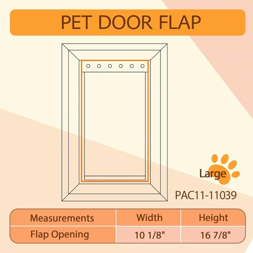 2X Dog Door Replacement Flap For Pet Safe Measures 16 7/8" x 10 1/8" PAC11-11039 - Picture 5 of 7