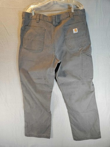 Pantalones de trabajo Carhartt resistentes calce relajado peto para hombre, talla 42Wx30L - grava - Imagen 3 de 10