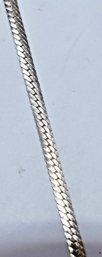 Italian Flat Cuban Link 3 mm Sterling Silver Ankle Bracelet 10-3/16 inch 4.7 g - Picture 6 of 12