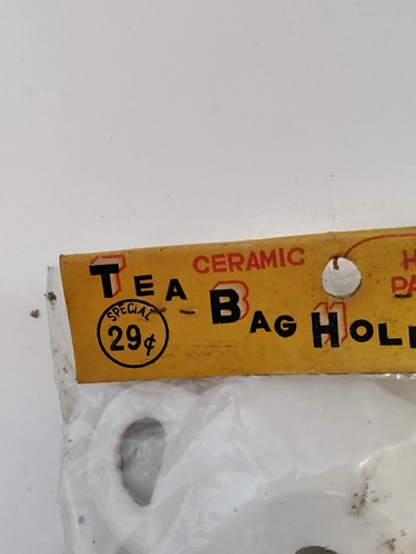 2 Vintage Tea Bag Holder set Anthropomorphic Teapots I WIll HOLD THE TEA BAG - Picture 10 of 11