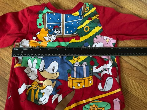 H&M Kids Sega Sonic The Hedgehog Long Sleeve Sleep Shirt  Christmas Size 3/4 yr - Picture 5 of 7