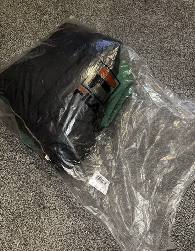 NWT Mens FILA Puffer Jacket, Size Small, Jet Black / Green, Oversized, (71) - Picture 7 of 10