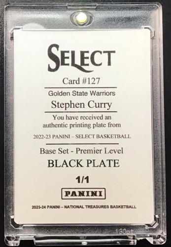 2023-24 National Treasures Stephen Curry #127 Select Premier Printing Plate 1/1 - Bild 2 von 2