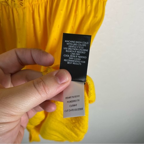 Torrid Yellow Chiffon Swiss Dot Crochet Inset Tie-Front Top 1X 17615191 - Picture 13 of 13