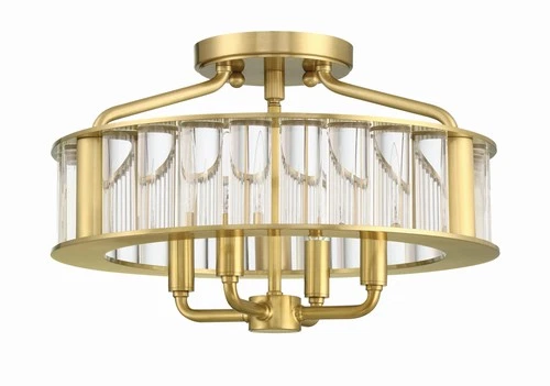 Crystorama Lighting Group FAR-6000 Farris 4 Light 17"W Semi-Flush - Brass - Picture 6 of 6
